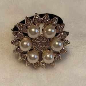 Pearl And Rhinestone Elastic Hair Tie